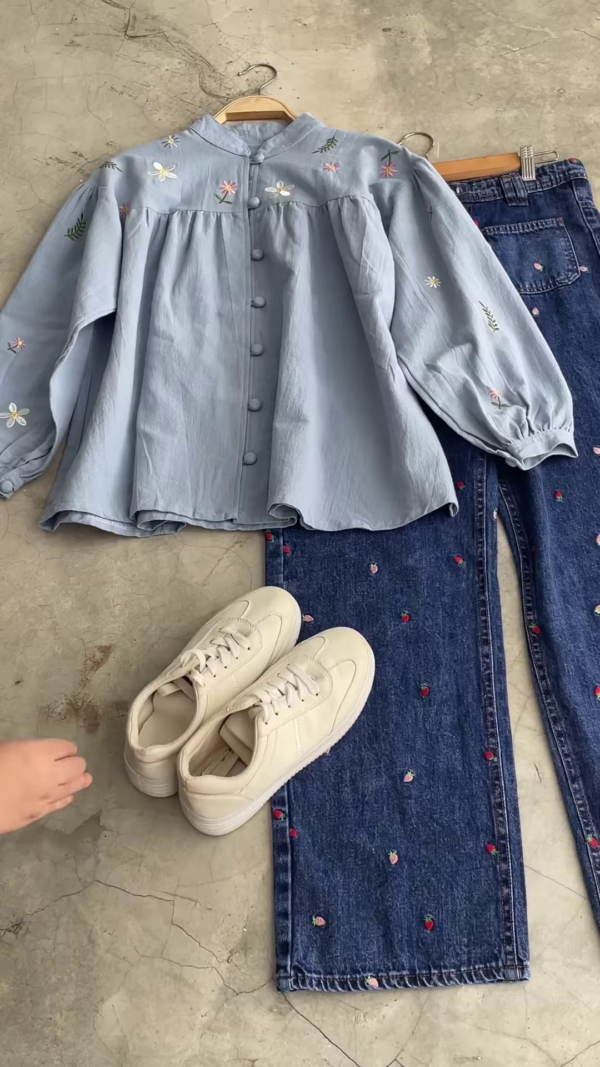Embroidered Denim Co-ord Set – Chic & Casual