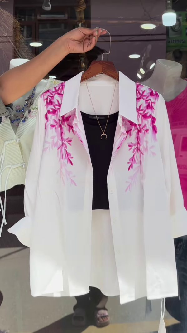 🌿 Elegant Floral Embroidered Shirt – Available in 3 Colors! 🌿 - Image 4