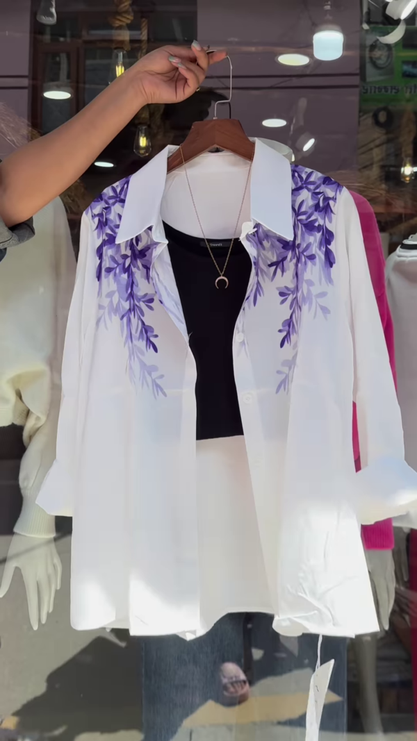 🌿 Elegant Floral Embroidered Shirt – Available in 3 Colors! 🌿 - Image 2