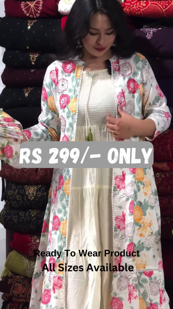 🌸 Elegant Floral Printed Long Shrug – A Stylish Wardrobe Essential! 🌸 - Image 3