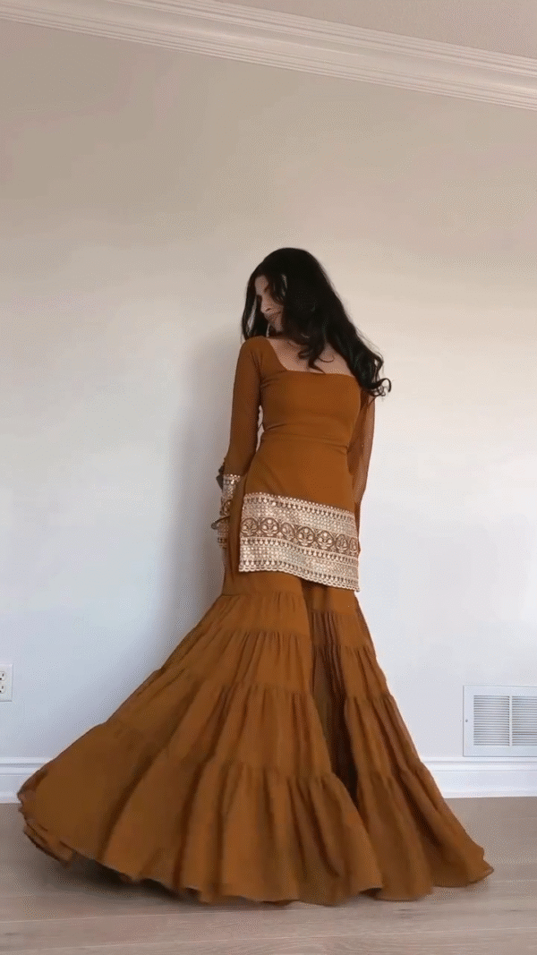🌼 Golden Grace Sharara Set – The Perfect Blend of Royal Charm & Modern Chic ✨ - Image 8