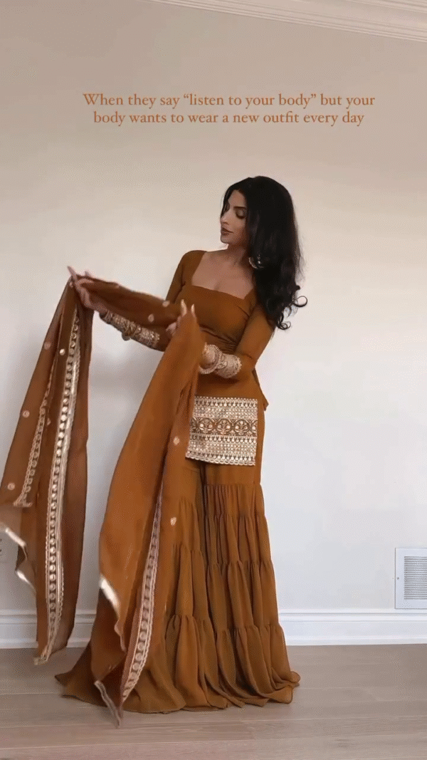 🌼 Golden Grace Sharara Set – The Perfect Blend of Royal Charm & Modern Chic ✨ - Image 2