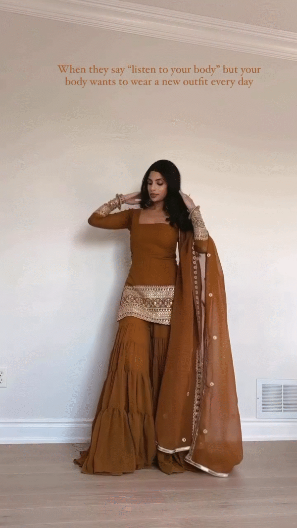 🌼 Golden Grace Sharara Set – The Perfect Blend of Royal Charm & Modern Chic ✨ - Image 4