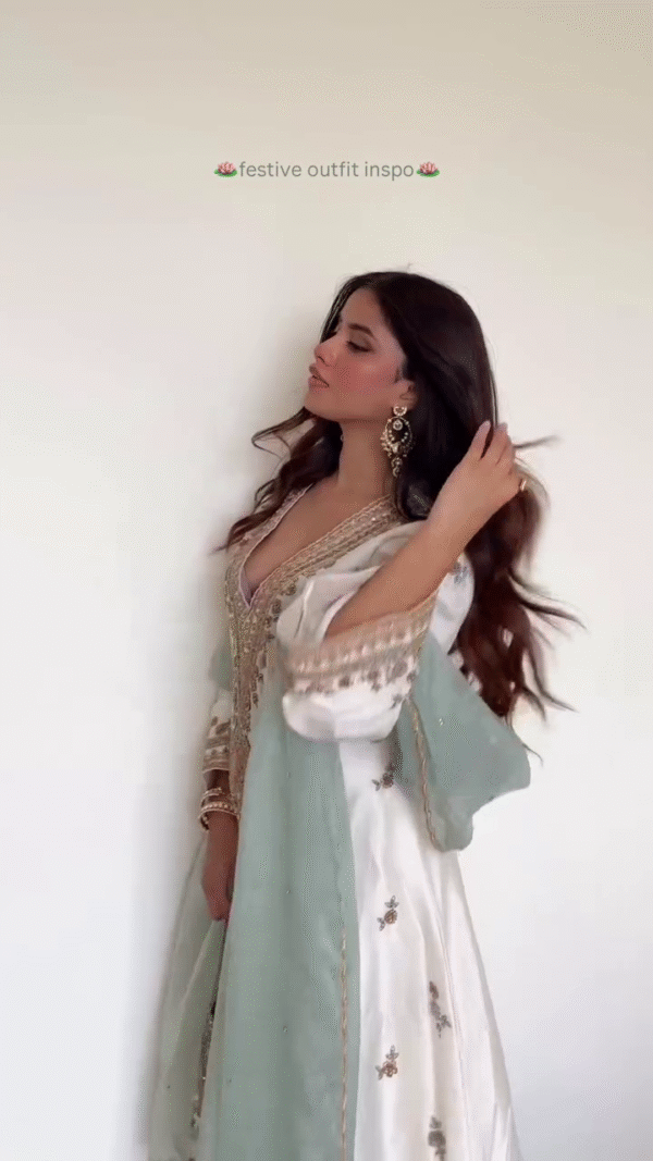 💫 Ivory Royalty Anarkali Set – A Dreamy Ensemble of Grace & Glamour 🌸 - Image 4