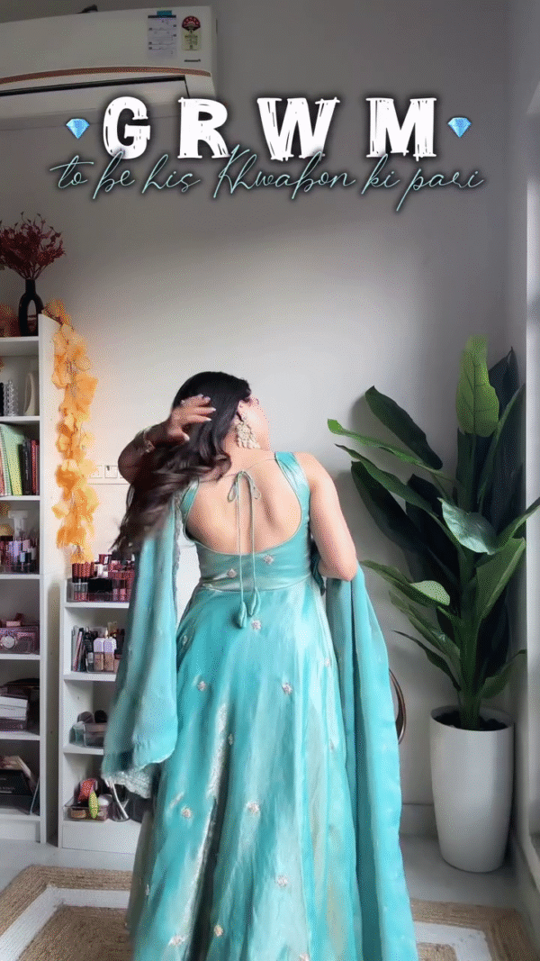 💎Teal Blue Embroidered Anarkali Set 💎 - Image 6