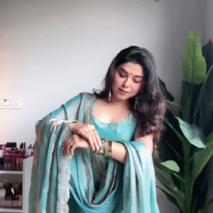 💎Teal Blue Embroidered Anarkali Set 💎