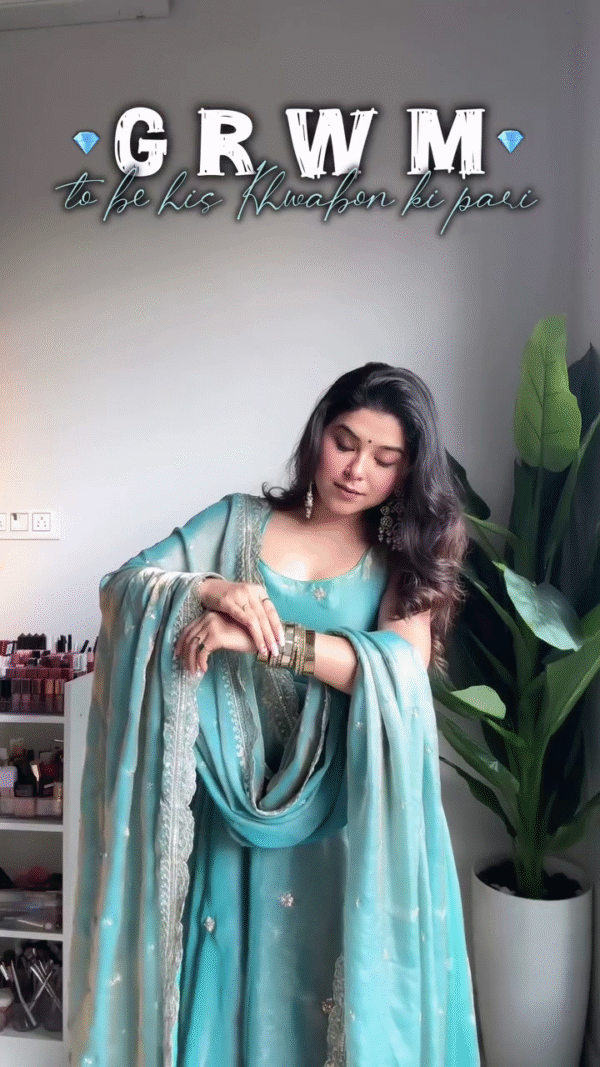 💎Teal Blue Embroidered Anarkali Set 💎