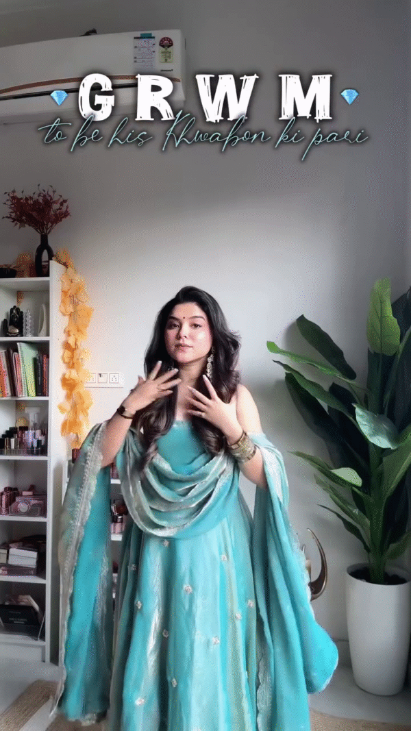 💎Teal Blue Embroidered Anarkali Set 💎 - Image 4