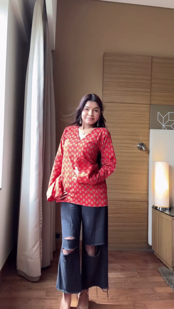 Elegant Fusion Cotton Tops for Women 🌼 | Stylish Printed Kurti Tops in Multiple Colors & Designs ✨ | Perfect for Everyday Chic & Festive Vibes 💃 - Image 5