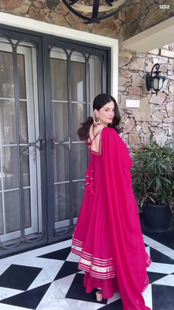 ✨ “Glamour Glow Pink Anarkali Set – Twirl into Timeless Elegance” ✨ - Image 7