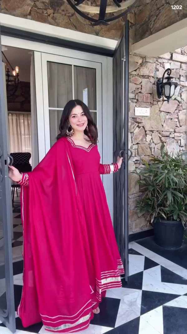 ✨ “Glamour Glow Pink Anarkali Set – Twirl into Timeless Elegance” ✨ - Image 2