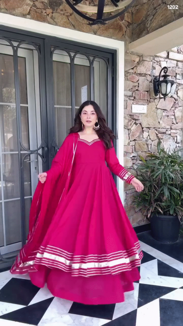 ✨ “Glamour Glow Pink Anarkali Set – Twirl into Timeless Elegance” ✨ - Image 5