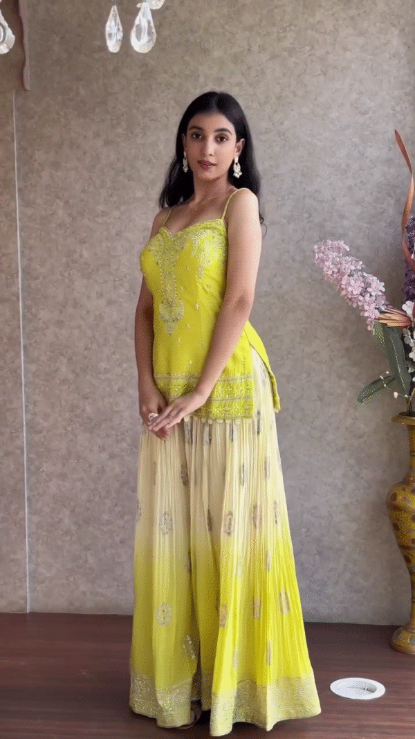 ✨ Sunshine Glow Sharara Set ☀️ | Elegant Festive Ensemble for Radiant You ✨ - Image 3