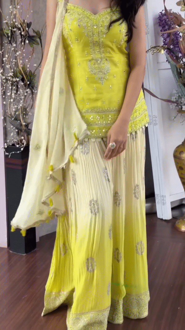 ✨ Sunshine Glow Sharara Set ☀️ | Elegant Festive Ensemble for Radiant You ✨ - Image 8