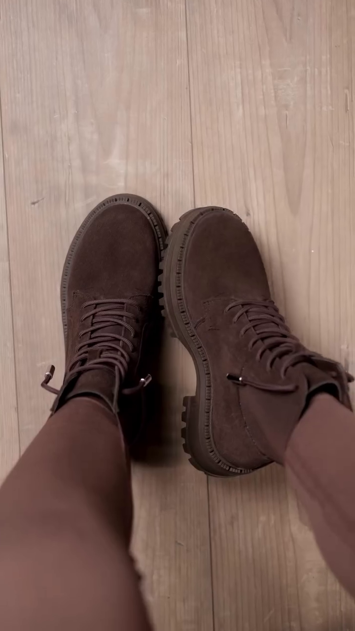 Classic Brown Lace-Up Combat Boots | Trendy Winter Footwear (Unisex, Sizes XXS–XXL) - Image 5