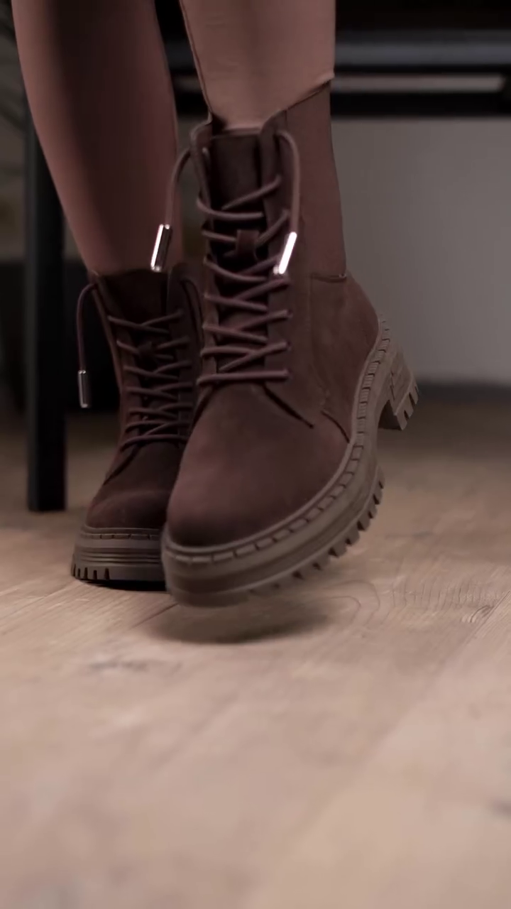 Classic Brown Lace-Up Combat Boots | Trendy Winter Footwear (Unisex, Sizes XXS–XXL) - Image 4