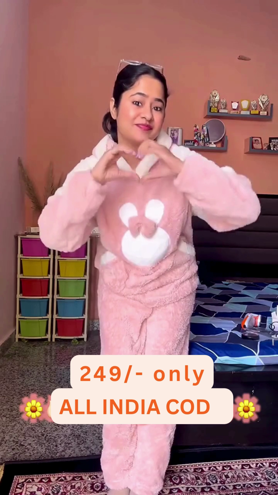 Cute Fuzzy Winter Onesie for Women | Ultra Soft Hooded Nightwear (XXS–XXL) - Image 4