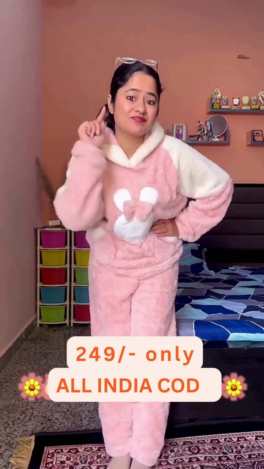 Cute Fuzzy Winter Onesie for Women | Ultra Soft Hooded Nightwear (XXS–XXL) - Image 3