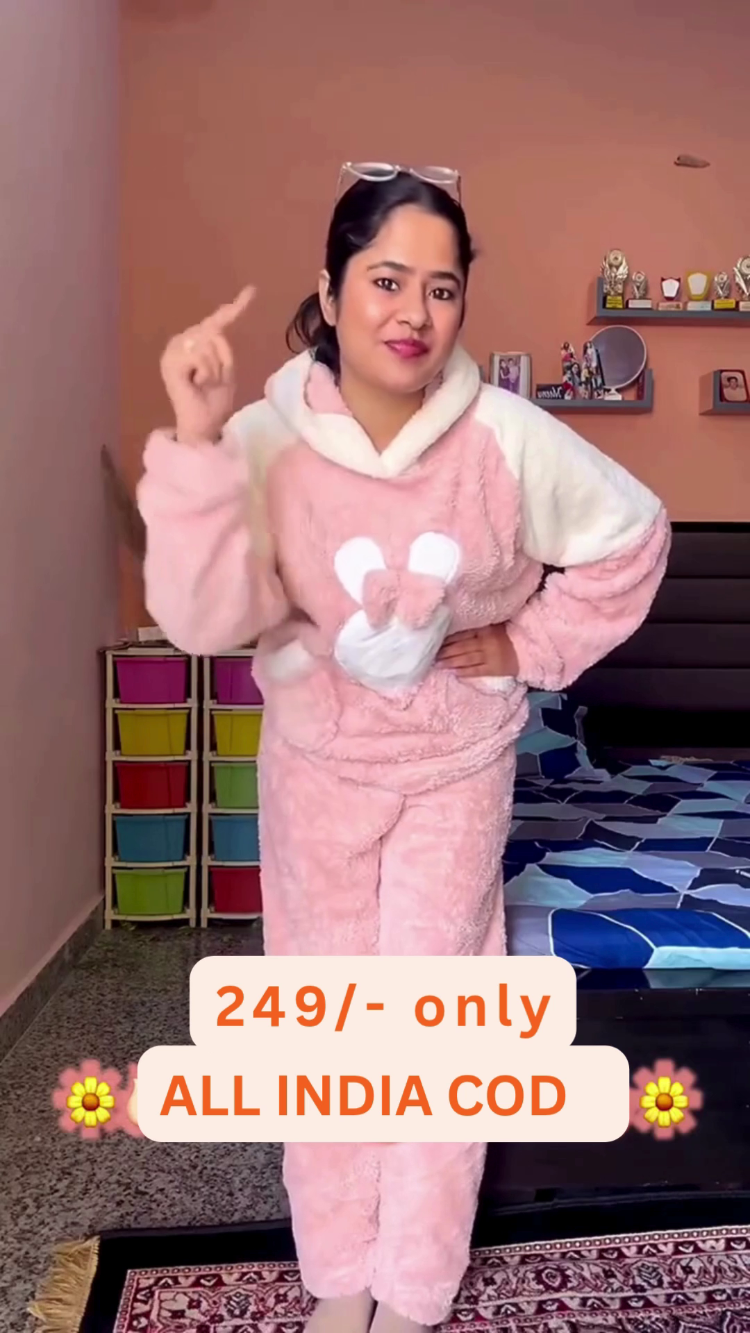 Cute Fuzzy Winter Onesie for Women | Ultra Soft Hooded Nightwear (XXS–XXL) - Image 2