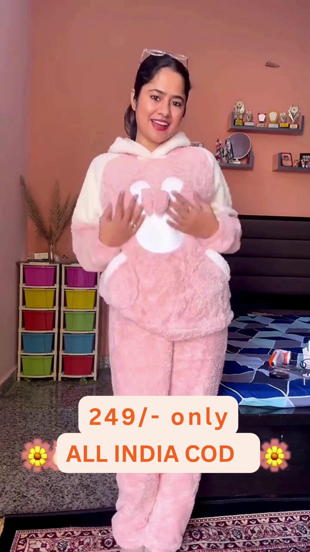 Cute Fuzzy Winter Onesie for Women | Ultra Soft Hooded Nightwear (XXS–XXL) - Image 6