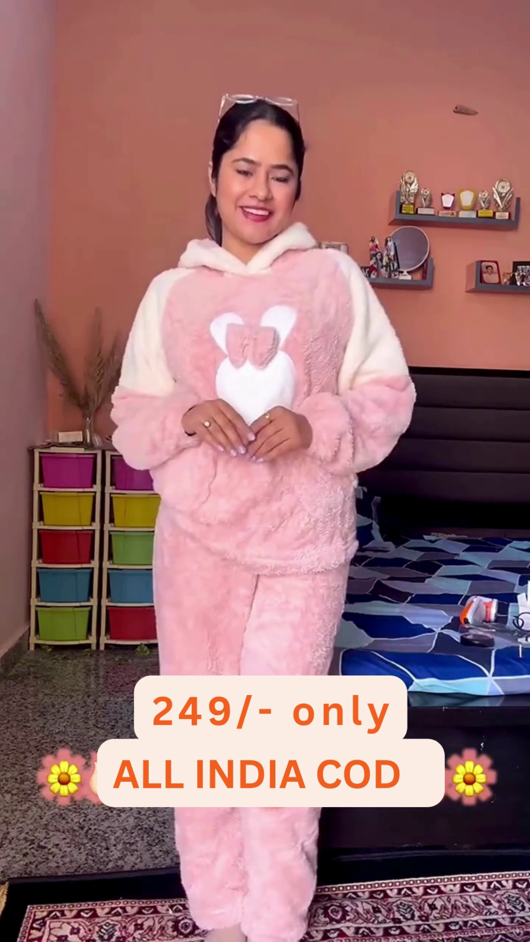 Cute Fuzzy Winter Onesie for Women | Ultra Soft Hooded Nightwear (XXS–XXL) - Image 5