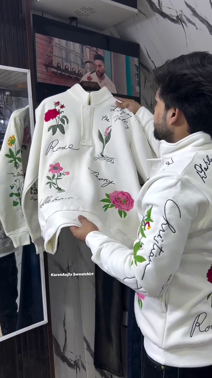 Premium Floral Embroidered Unisex Sweatshirt | Luxury Designer Winter Wear โ๏ธ๐น - Image 2