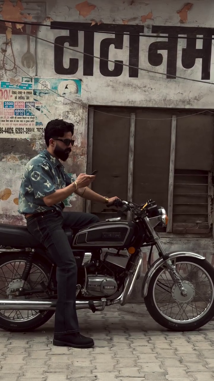 Retro Luxe Men’s Denim Shirt 👕 | Vintage LV-Inspired Print | Classic Street Style Vibe - Image 3