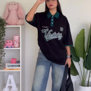 Oversized College Polo T-Shirt Collection – Soft, Sporty & Everyday Wear