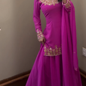 💜 Royal Orchid Embroidered Anarkali Suit Set with Dupatta 💜