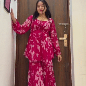 🌸 Antheaa Floral Printed Square Neck Tunic & Sharara Set – Elegant, Trendy & Festive 🌸