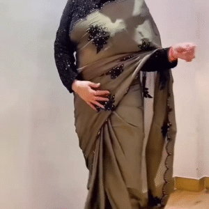 ✨ Sequinned Satin Saree – Glamorous Elegance with a Luxurious Shine 🌟