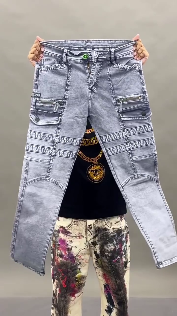🔥 Urban Edge Grey Cargo Denim Jeans – Multi-Pocket Street Style | Multiple Designs & Washes | XXS–XXL 👖 - Image 7