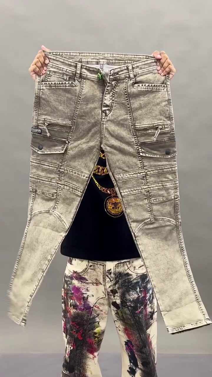 🔥 Urban Edge Grey Cargo Denim Jeans – Multi-Pocket Street Style | Multiple Designs & Washes | XXS–XXL 👖 - Image 6