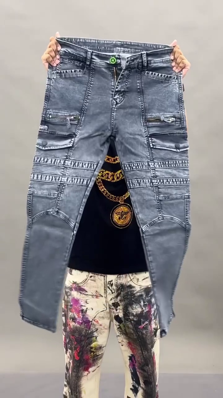 🔥 Urban Edge Grey Cargo Denim Jeans – Multi-Pocket Street Style | Multiple Designs & Washes | XXS–XXL 👖 - Image 5