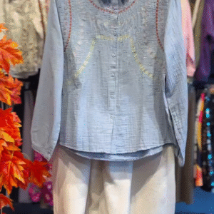 🌿 Soft Breeze Embroidered Shirt & Wide-Leg Trouser Co-Ord Set – Elegant Pastel Collection | Multiple Colors & Designs | XXS–XXL 🤍