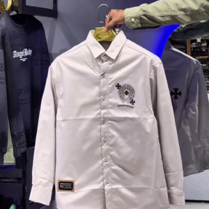 🤎 Chic Beige Chrome Hearts-Style Casual Shirt – Effortless Streetwear Vibes