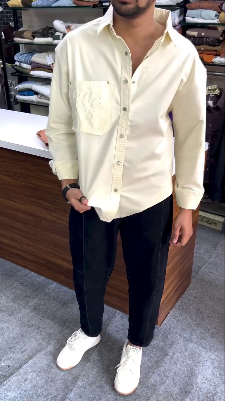 Bold Casual Style: Carrot Orange Cotton Shirt for a Modern Everyday Look - Image 5