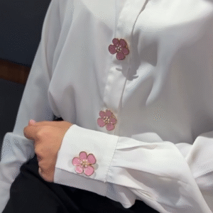 “Elevate Your Formal Look with Contemporary Flower-Shaped Cufflinks” 🌸👔