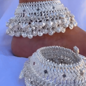 “Royal Heritage: Traditional Rajasthani & Jodhpuri Kadla Silver Anklets (Payal)” 🤍🔔✨