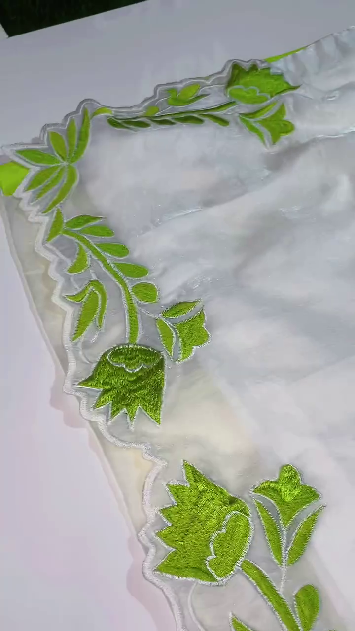 White & Lime Green Ethnic Suit Set – Elegant Traditional Wear - Image 2
