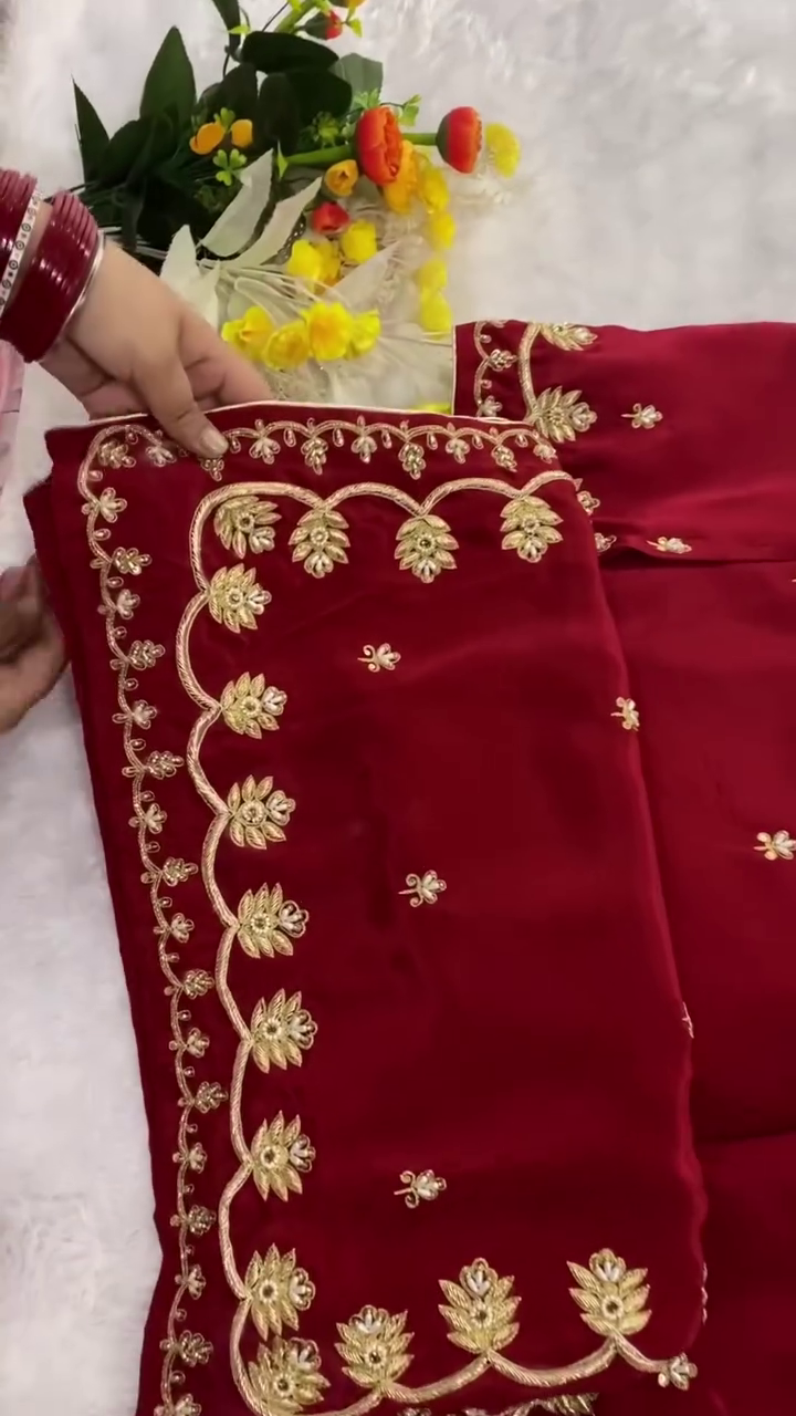 Graceful Cream Embroidered Dress Material with Rich Detailing - Image 2