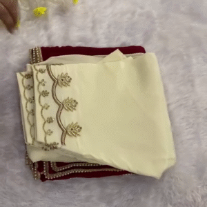 Graceful Cream Embroidered Dress Material with Rich Detailing
