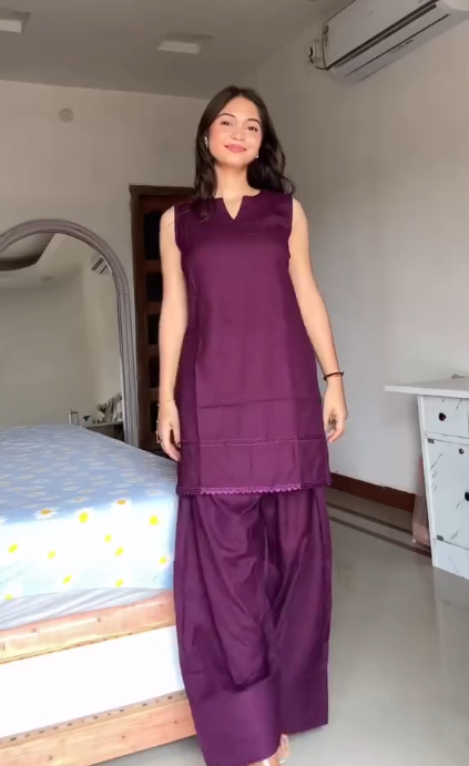 Minimal Purple Co-Ord Set for Modern Ethnic Style