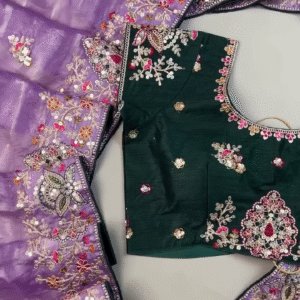 Royal Lavender Saree with Heavy Designer Embroidery