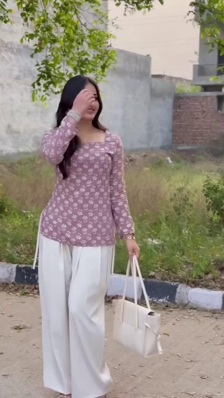 Elegant Floral Top & White Palazzo Set – Minimal Chic Everyday Outfit for Effortless Style - Image 2