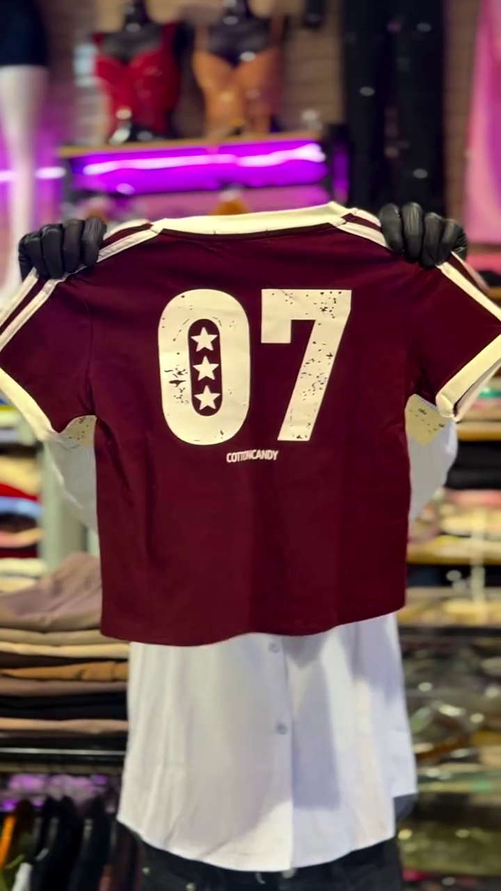 Trendy Maroon Crop Tee “God’s Plan 07” – Stylish Streetwear Essential for Everyday Fashion - Image 2