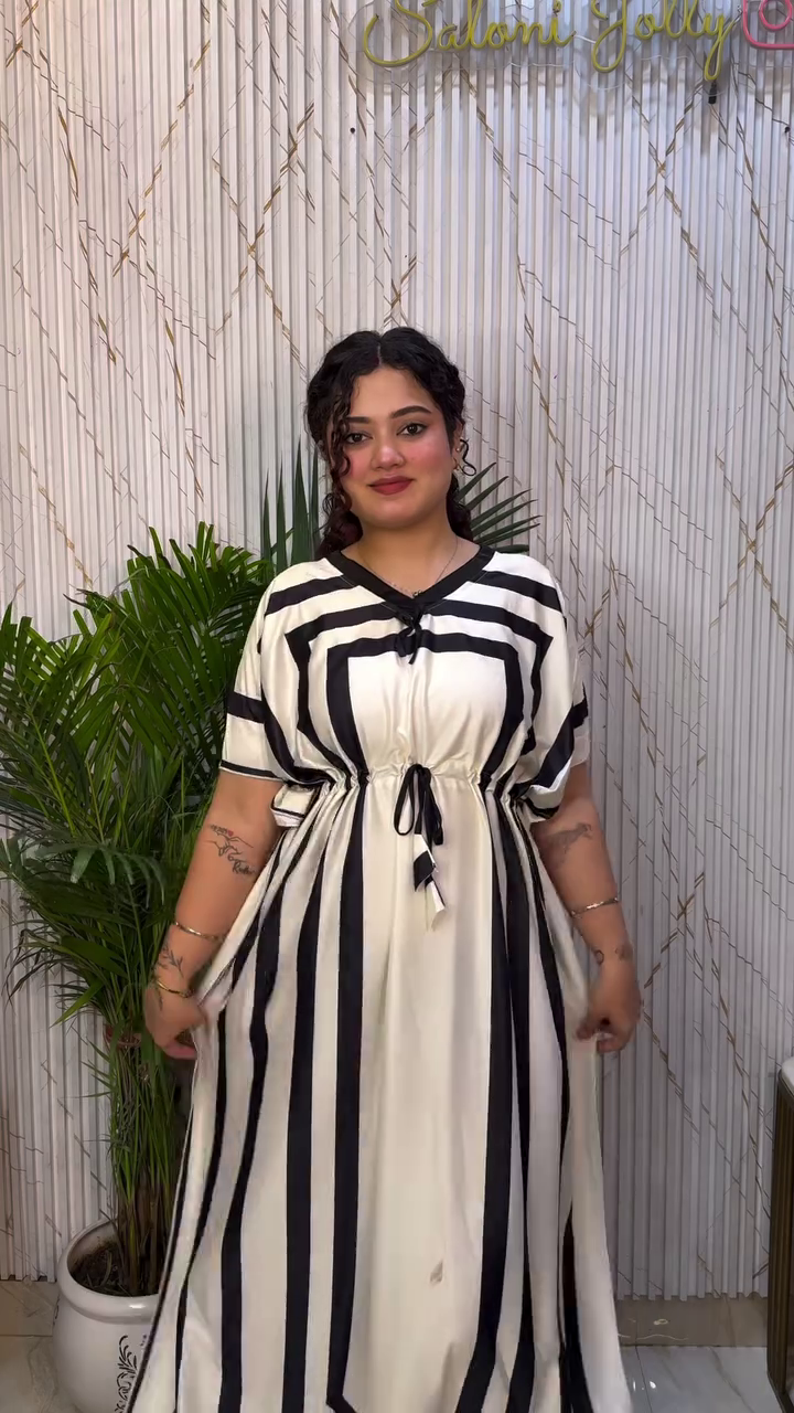 Chic Striped Maxi Dress – Elegant Comfort with Modern Style - Image 2
