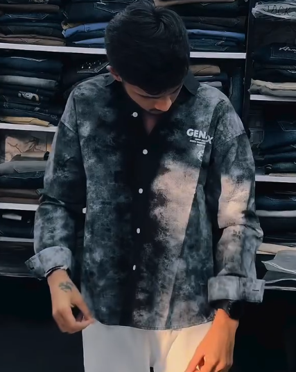 Oversized Tie-Dye Printed Casual Shirt - Image 2
