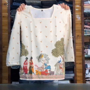 Artistic Elegance: Scenic Printed Kurti for Timeless Ethnic Charm
