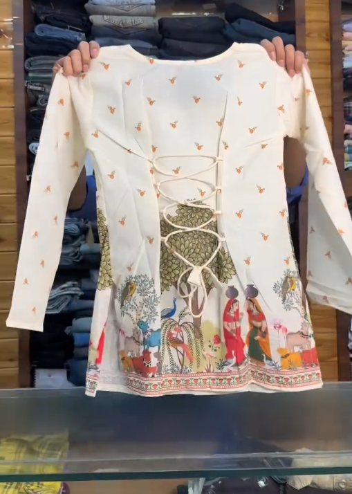 Artistic Elegance: Scenic Printed Kurti for Timeless Ethnic Charm - Image 2